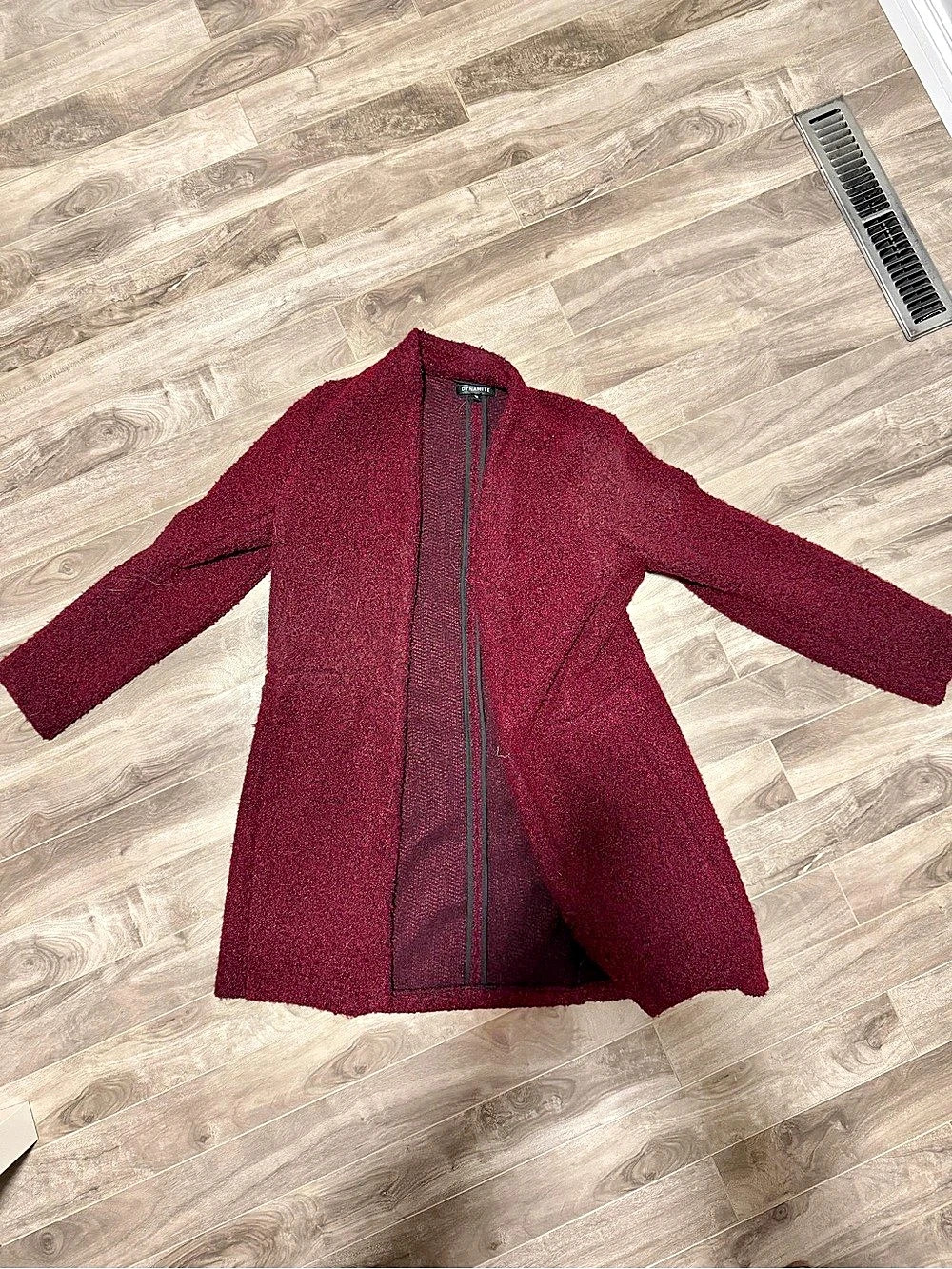 Dynamite Long Sleeve Coat in Burgundy Size Large
